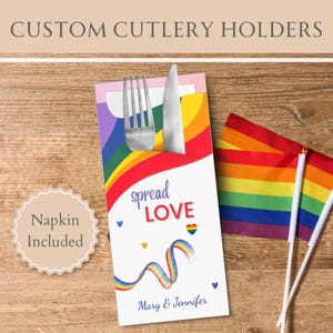 Personalisierte LGBTQ Besteckhalter mit Premium Servietten | Party Designs, Zubehör, Pride Party, Ideen, Souvenirs, Produkte, Kunstartikel