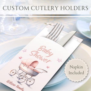 Personalisierte Babypartybesteckhalter mit Premium-Servietten | Party Decor, Ideen, Design, Geschirr, Feier, Geschenk, Lieferungen, Andenken
