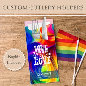 Personalisierte LGBTQ Besteckhalter mit Premium Servietten | Party Designs, Zubehör, Pride Party, Ideen, Souvenirs, Produkte, Kunstartikel