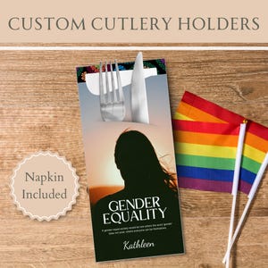 Personalisierte LGBTQ Besteckhalter mit Premium Servietten | Party Designs, Zubehör, Pride Party, Ideen, Souvenirs, Produkte, Kunstartikel