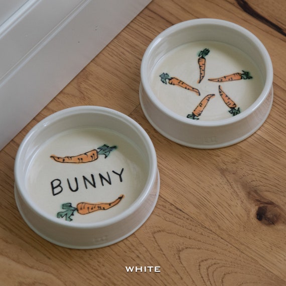 Rabbit Food Bowls Guinea Pig Food Dishes Set of Two 2 Personalized Choice of Colors Gift Under 60 Gift for Some Bunny Special Etsy