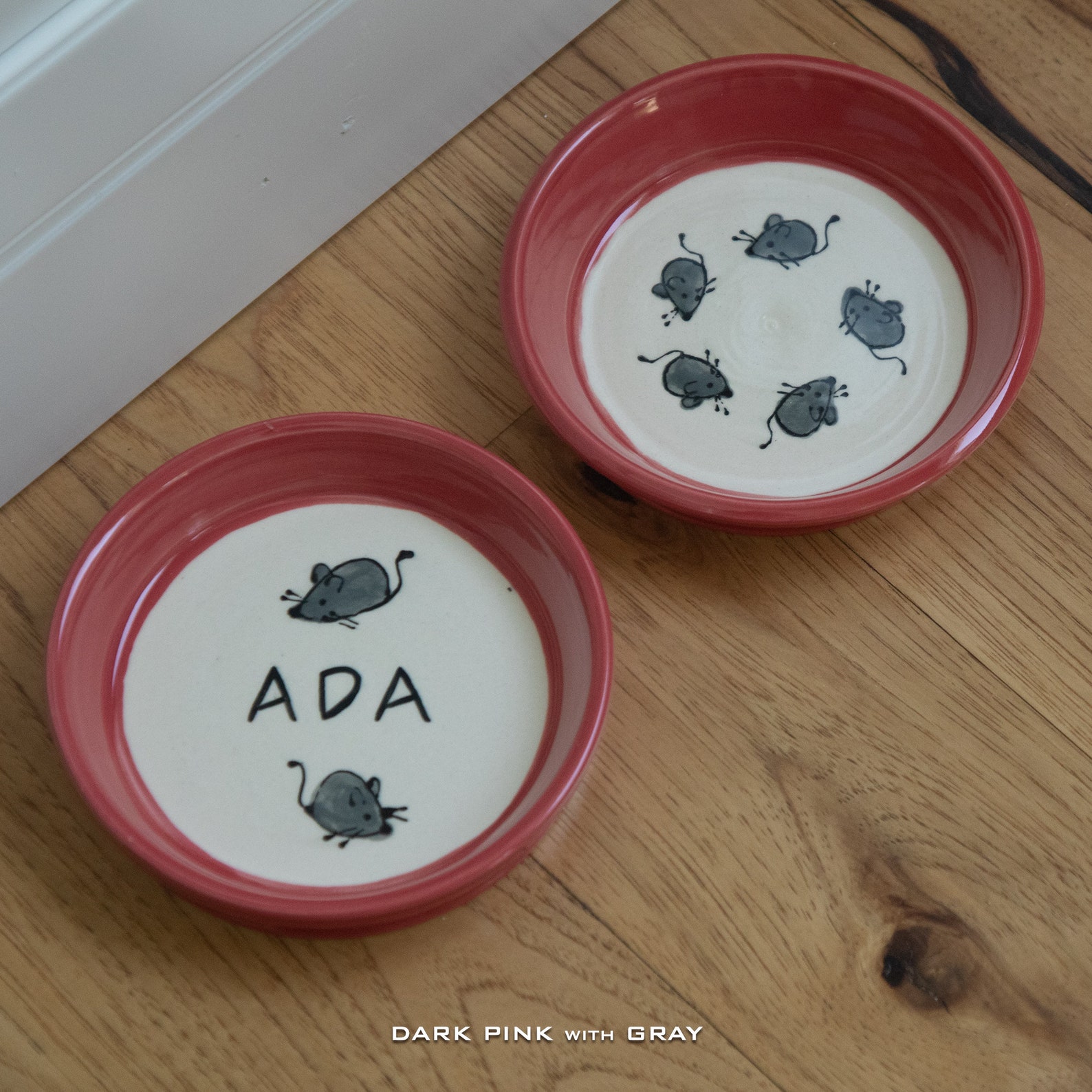 Cat Food Bowl Set/ Personalized with Name / Set of Two 2 / Etsy