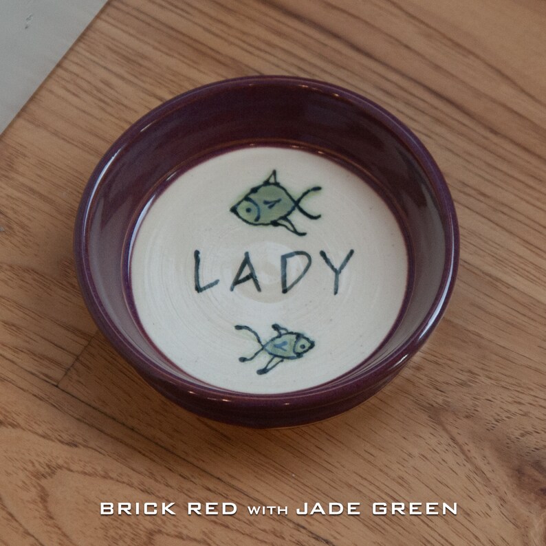 Cat Food Dish / Personalized with Cat's Name / Choice of Etsy