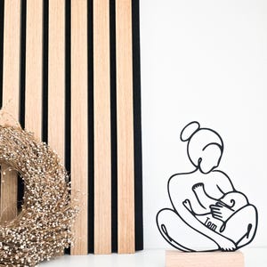 Personalisiertes Baby Line Art stillende Mama | Stillen | Geschenkidee | Geburt