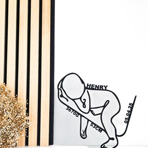 Personalisiertes Baby Line Art | Geburt | Geschenkidee | Geburtsdaten