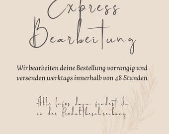 Express Bearbeitung - deine Bestellung hat Priorität