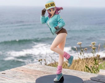 Bulma Dragon Ball Z Figurine - Pink Hair Anime with Cap - DBZ Collectible Statue
