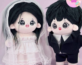 Handmade Idol Doll Wedding Outfits, K-pop Plushies Clothes, 20cm Doll