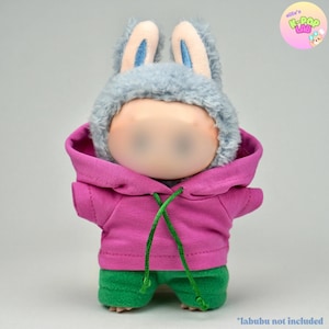 Handgemaakte 7-inch pophoodieset, pluche kleding