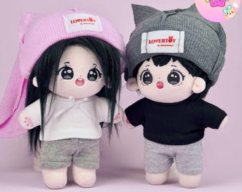 Handmade K-Pop Idol Beanie, Lover-Boy Doll Outfit, 20cm Plushie