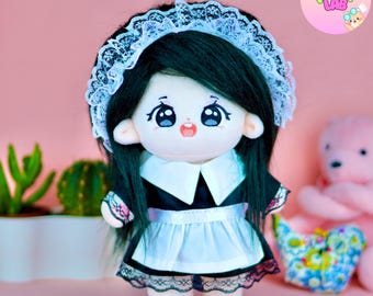 Handmade Maid Dress Outfit, 20cm K-pop Idol Doll Clothes