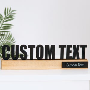 Benutzerdefinierte Schreibtisch Namensschild Personalisierte Namensplakette Home Office Namensschild Firmenbüro Geschenke Schreibtischzubehör aus Holz Neuer Job Geschenk