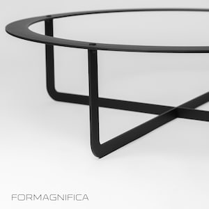 Black round steel base for contemporary furniture