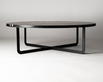 Base de mesa de acero para tableros redondos, con recubrimiento en polvo, estructura de metal, hecha a mano