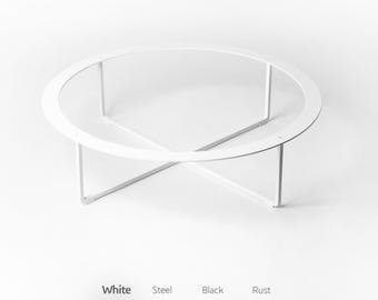 Base de mesa de centro baja minimalista, marco cruzado de acero redondo, patas de mesa de metal modernas