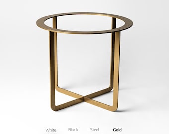 Base de mesa minimalista de acero: Estructura de metal con recubrimiento en polvo, hecha a mano