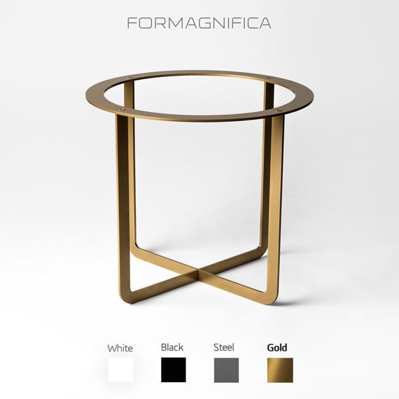 Minimalist Steel Table Base: Powder Coated Metal Frame, Handmade