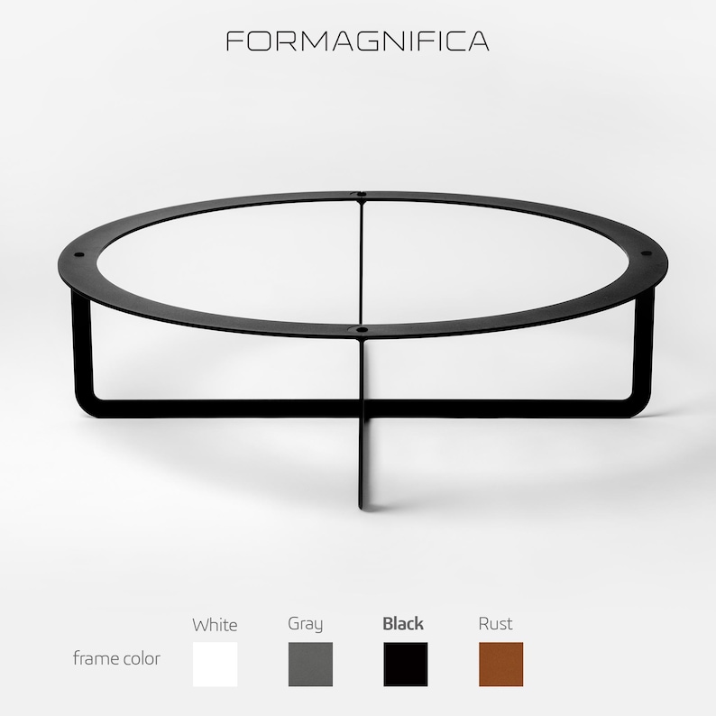 Minimalist steel coffee table frame handmade
