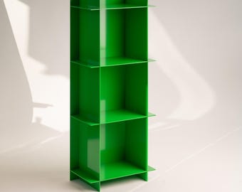 Estante cúbico modular de aluminio: montaje sin herramientas, organizador de almacenamiento minimalista