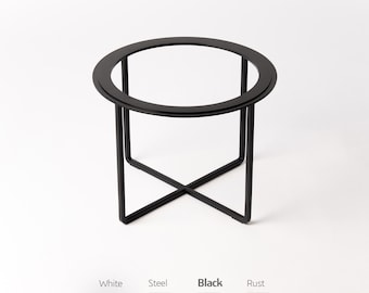 Base de mesa baja de acero, marco de mesa de centro redondo, diseño minimalista industrial