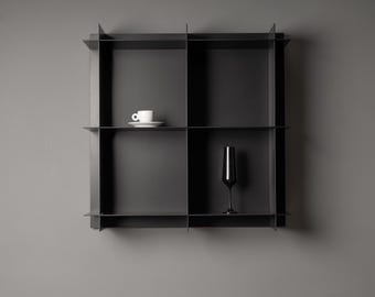 Estantería cúbica moderna de aluminio: Muebles minimalistas para loft