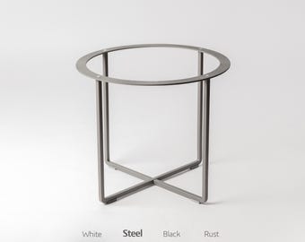 Base de mesa redonda minimalista, marco transversal de metal bajo, patas de mesa de centro modernas
