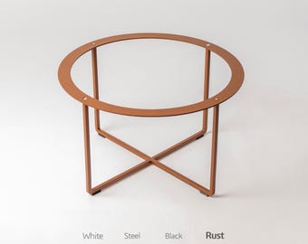 Base de mesa de centro de acero hecha a mano: patas cruzadas modernas, personalizable.