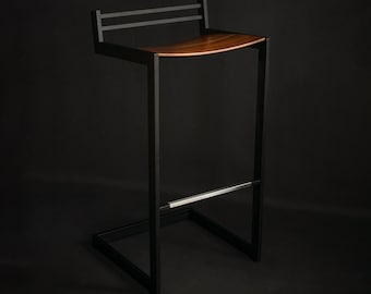 Taburete de bar industrial con respaldo, elegante juego de taburetes de metal de altura de mostrador, silla ergonómica estilo loft, asiento de barra de cocina urbana, duradero y elegante.