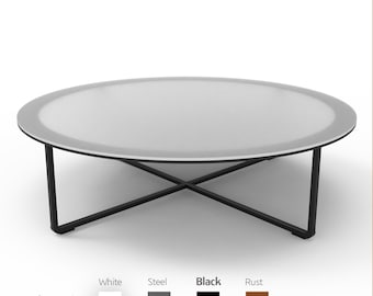 Base de mesa redonda de metal, marco de mesa de centro minimalista, estilo industrial bajo