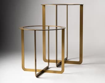 Base redonda para mesa de centro: estructura moderna de acero para tablero de mármol o cristal.