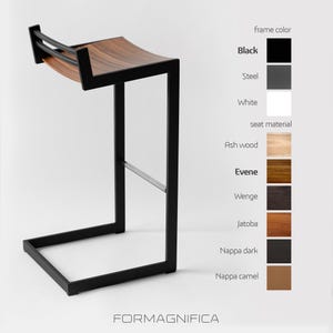 Metal Bar Stool With Back, Ergonomic Counter Industrial Kitchen Chair