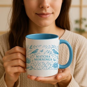Matcha Mug, Chinoiserie Matcha Cup - the perfect companion for your Matcha Bowl Set or Matcha Tea Set - Coffee Mug - Floral Matcha Latte Mug