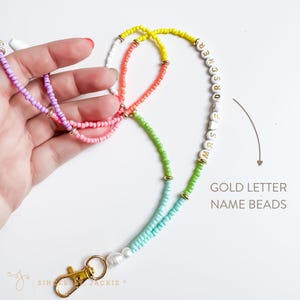 Beaded Lanyard, Beaded Badge Lanyard, Teacher Gift, Custom Badge Holder, Badge Necklace, Cute Lanyard, Custom Lanyard, Colorful