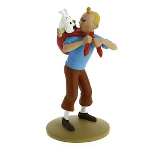 Tintin Figurine Officielle # 39 Tintin with Snowy on back: Prisoners of the Sun Herge model Moulinsart Figure