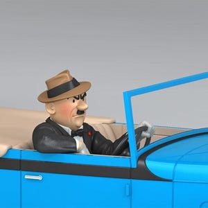 HACHETTE Tintin Car 1/24 #46 Gibbons Decapotable Bleu: Blue Lotus Rare Model Voiture Figure