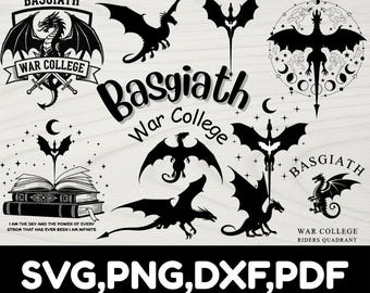 Fourth Wing SVG Bundle: Basgiath War College Clip Art (Digital Download)