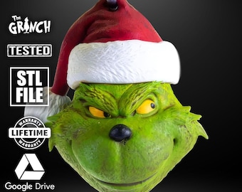 Grinch Tree Ornament STL File – Christmas Villain 3D Print Model – Santa – Funny Holiday Decor – Grinch Collectible