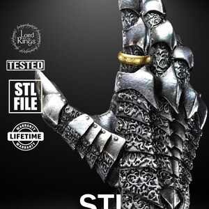 A towering armored warlord with a spiked crown raises his gauntlet toward the sky. His cape flows over black iron armor. He stands atop a rocky base scattered with skulls and shattered weapons, evoking fear and power in a cinematic villainous pose.