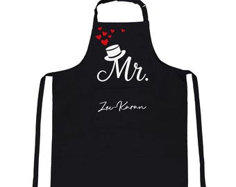 Personalized Apron with Your Custom Text Monogram Chef Bakery Wedding Gift Idea Hostess Mother's Day Wifey Husband Grandma Gift for Her