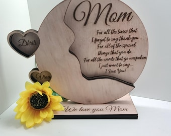 Personalized Handmade Wooden Plaque for Mom, Rustic Home Decor