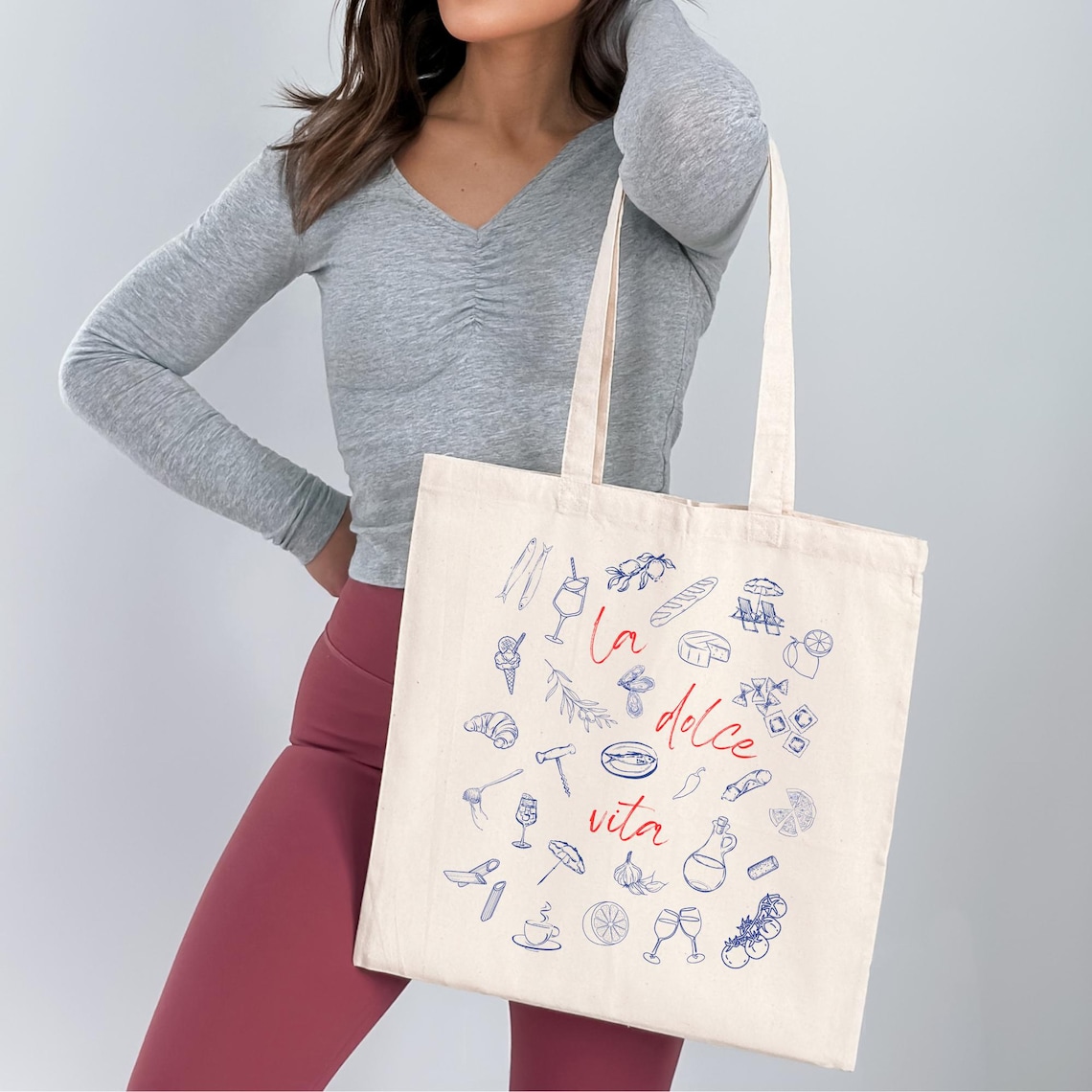 CafePress "Il Dolce Far Niente" Natural Canvas Tote Bag - Reusable Shopping & Beach Bag