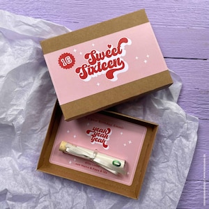 Sweet sixteen – Geschenkschachtel zum 16. Geburtstag | personalisiertes Geldgeschenk | ca. A6