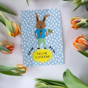 Postkarte Osterhase – Junge | Osterkarte | Frühlingskarte | A6 mit Kuvert