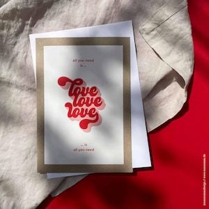 Glückwunschkarte zur Hochzeit – Love | große Klappkarte | A5 mit Kuvert