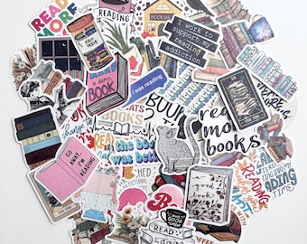 Bookish Stickers Cute Reading Themed Holographic Stickers for Book Lovers Decals for Book Lovers Kobo/Kindle Stickers, Gift for Bookworms