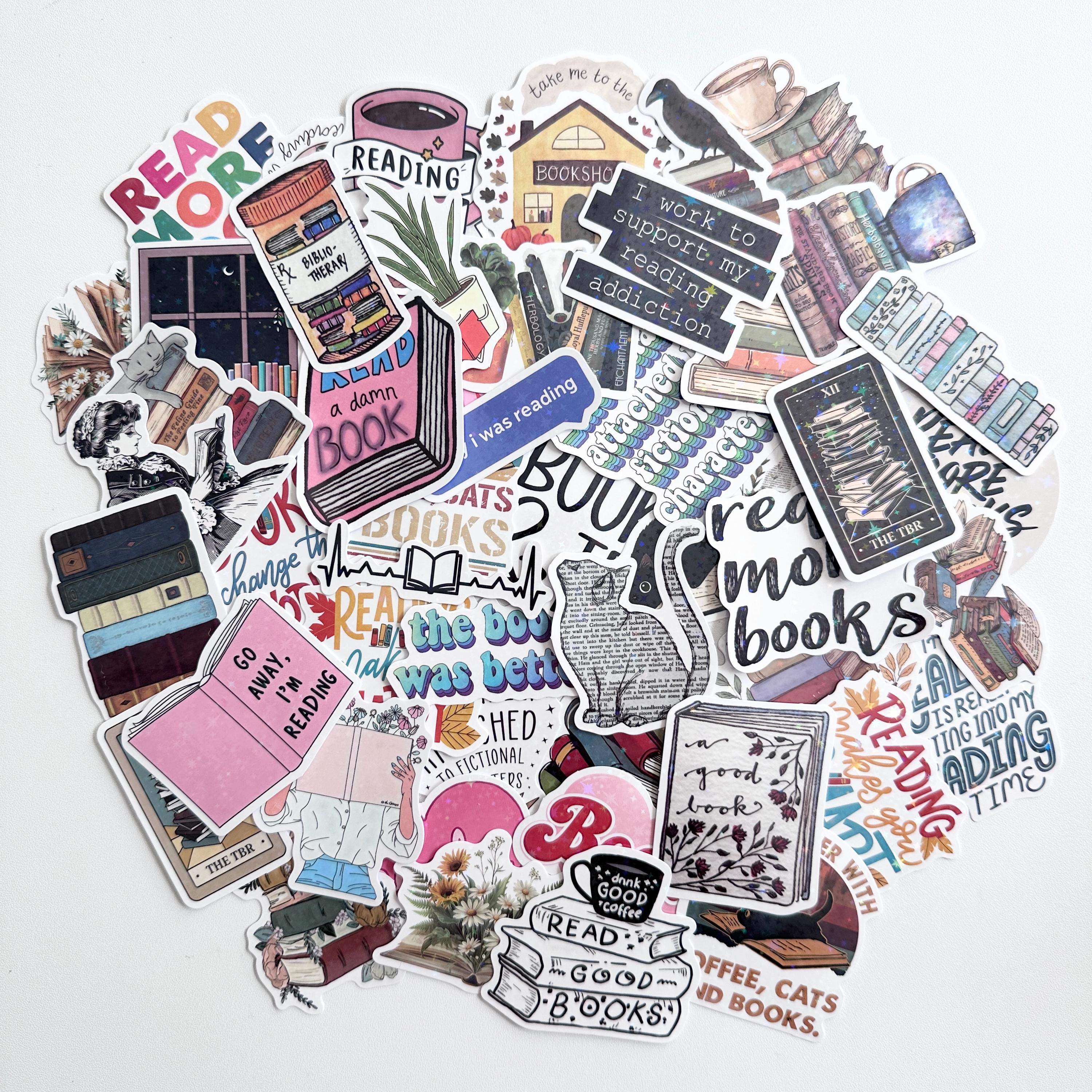 Bookish Stickers Cute Reading Themed Holographic Stickers for Book ...