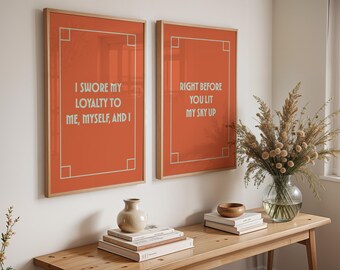 Ophelia Showgirl Set of 2 Prints | Taylor Poster | Orange Mint Vintage Art Deco | Digital Download