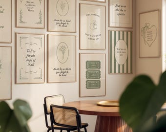 Taylor Prints - Set of 12, Sage Green Wall art, Digital Download