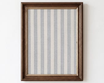 Blue Stripe Pattern Print, Classic Striped Fabric Texture, Coastal Cozy Wall Decor (Digital Download, Vertical)