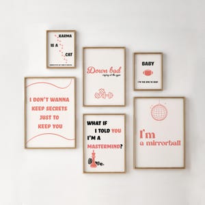 Set of 6 Taylor Prints – Digital Print Bundle – Motivational Wall Art – Girly Dorm Room Decor – Taylor Affirmations – Instant Download